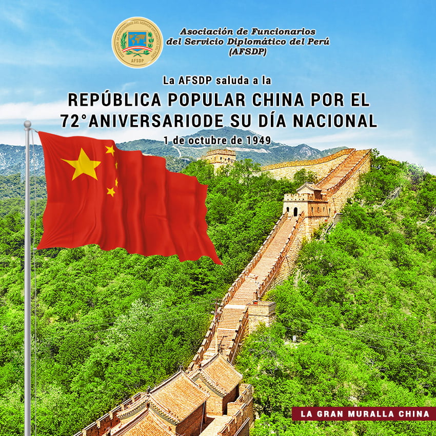 República Popular China, 72° Aniversario de su Día Nacional.