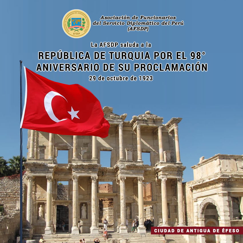 República de Turquía, 98° Aniversario de su Proclamación.