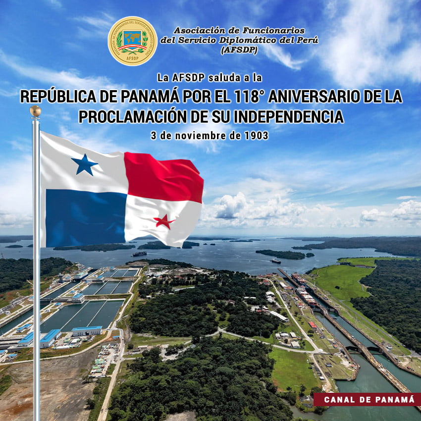 República de Panamá, 118° Aniversario de la Proclamación de su Independencia.