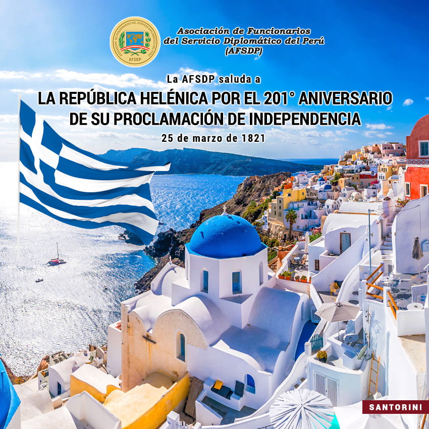 201° aniversario de Proclamación de Independencia de  República Helénica.