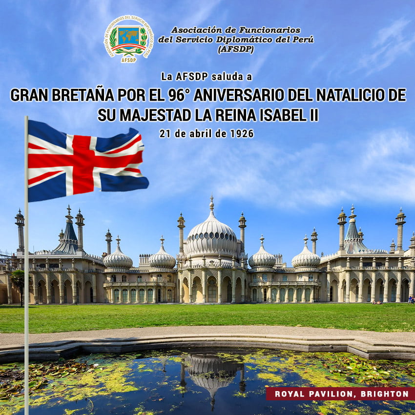 96° aniversario del natalicio de su majestad la Reina Isabel II.