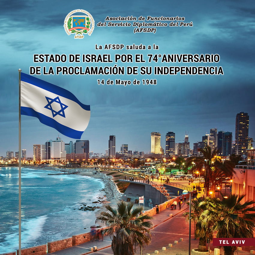 Israel, 74° aniversario de la proclamación de su Independencia.