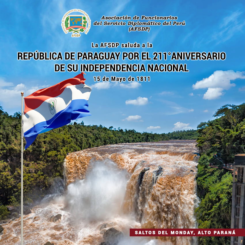 Paraguay, el 211° aniversario de su Independencia Nacional.
