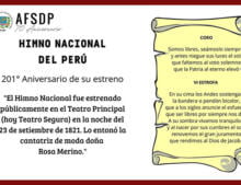 201° Aniversario del estreno del Himno Nacional del Perú.