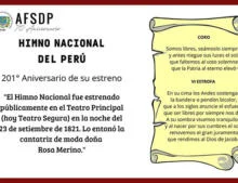 201° Aniversario del estreno del Himno Nacional del Perú.