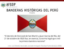 Primera Bandera Histórica del Perú.