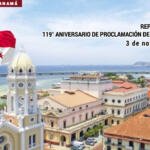 República de Panamá, 119° Aniversario de la Proclamación de su Independencia.