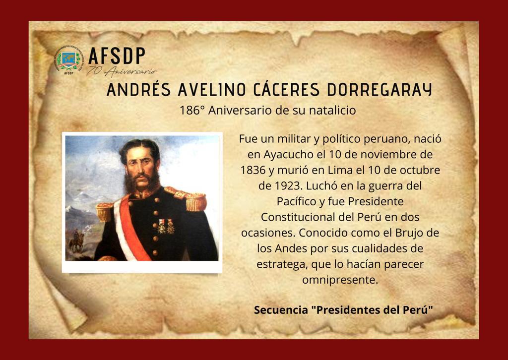 86º Aniversario del natalicio de Andrés Avelino Cáceres Dorregaray.