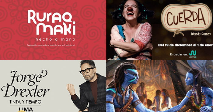 AGENDA CULTURAL 2022 DICIEMBRE: RURAQ MAKI, TEATRO ONLINE, CONCIERTOS, CINE Y ENTRETENIMIENTO