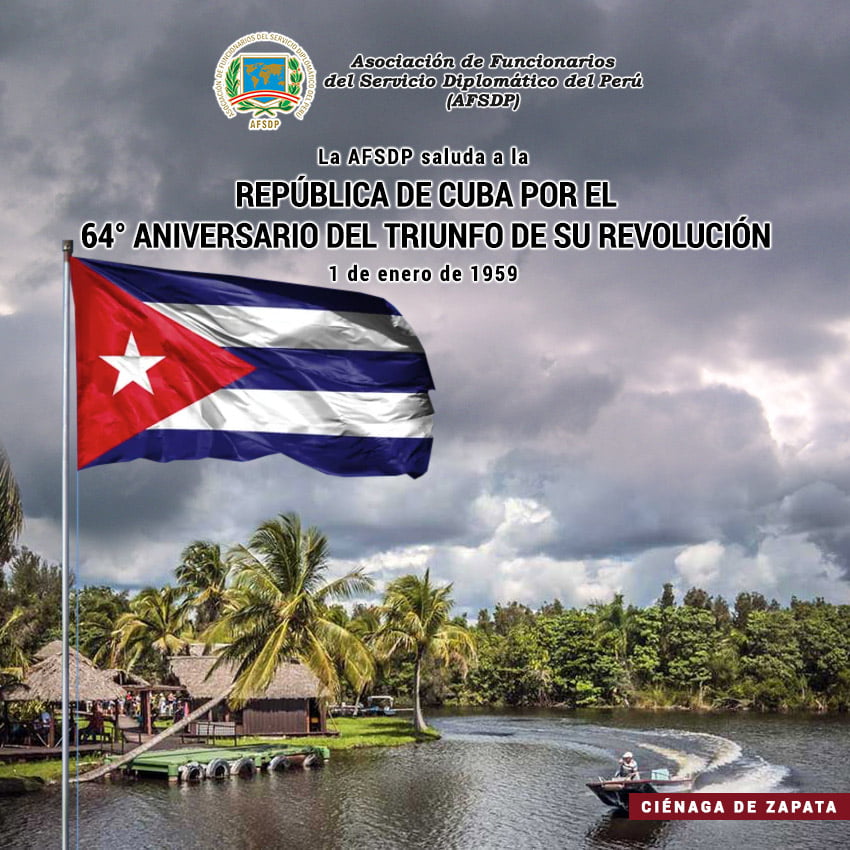 Cuba, 64° Aniversario del triunfo de su revolución.