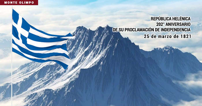 202° aniversario de Proclamación de Independencia de República Helénica.