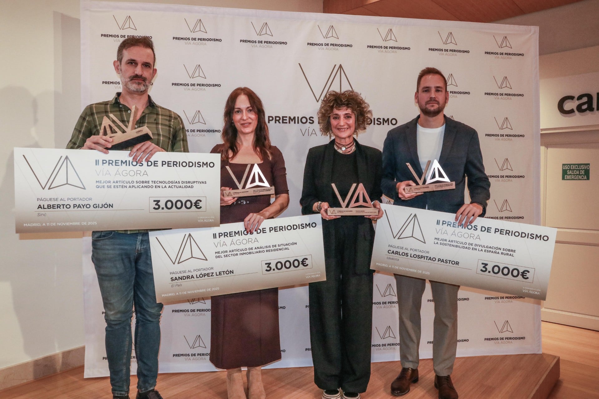 De izquierda a derecha, los galardonados Alberto Payo, Sandra López Letón, Ana García Lozano y Carlos Lospitao.