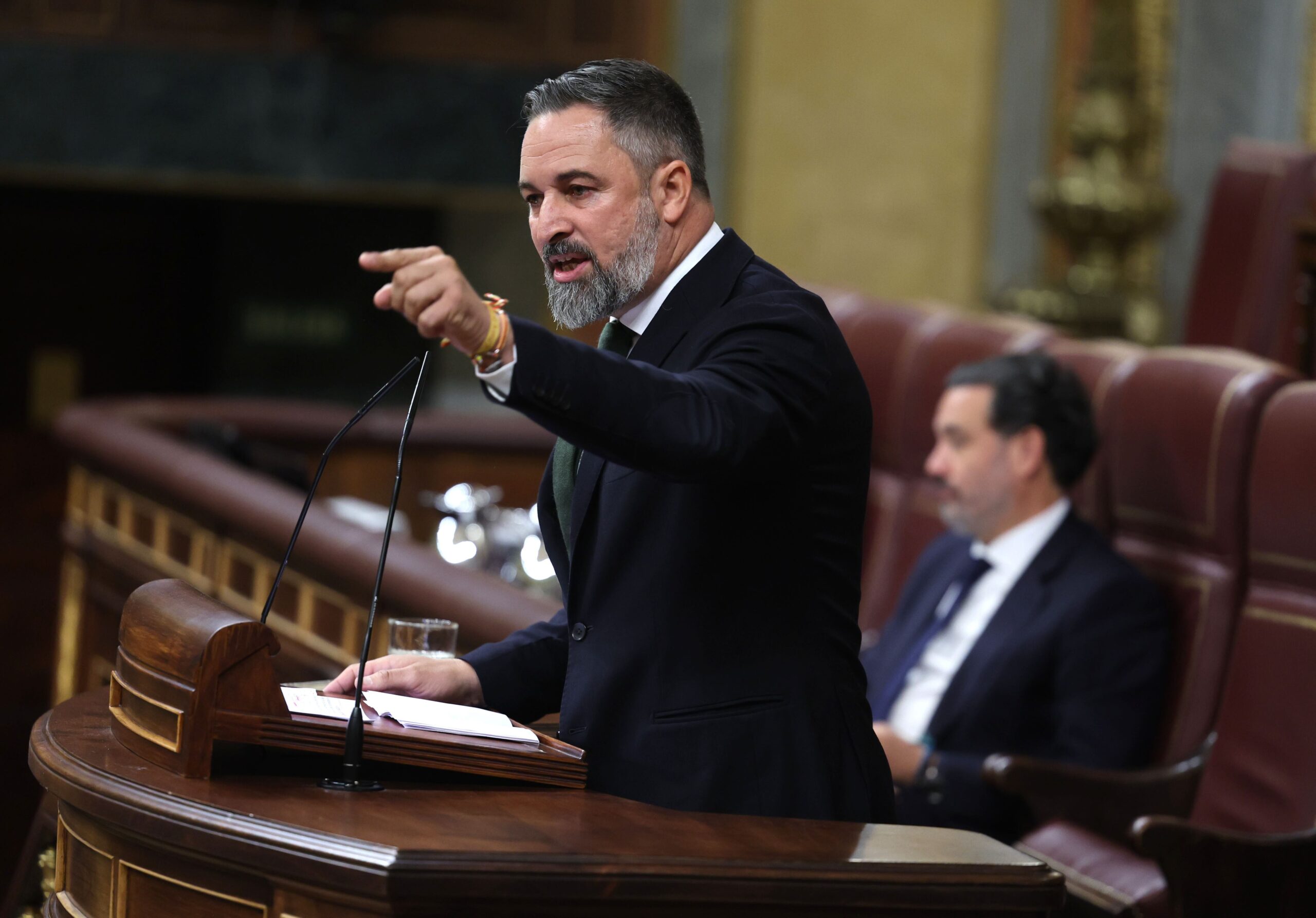 El presidente de Vox, Santiago Abascal, este miércoles, en el Congreso. 
